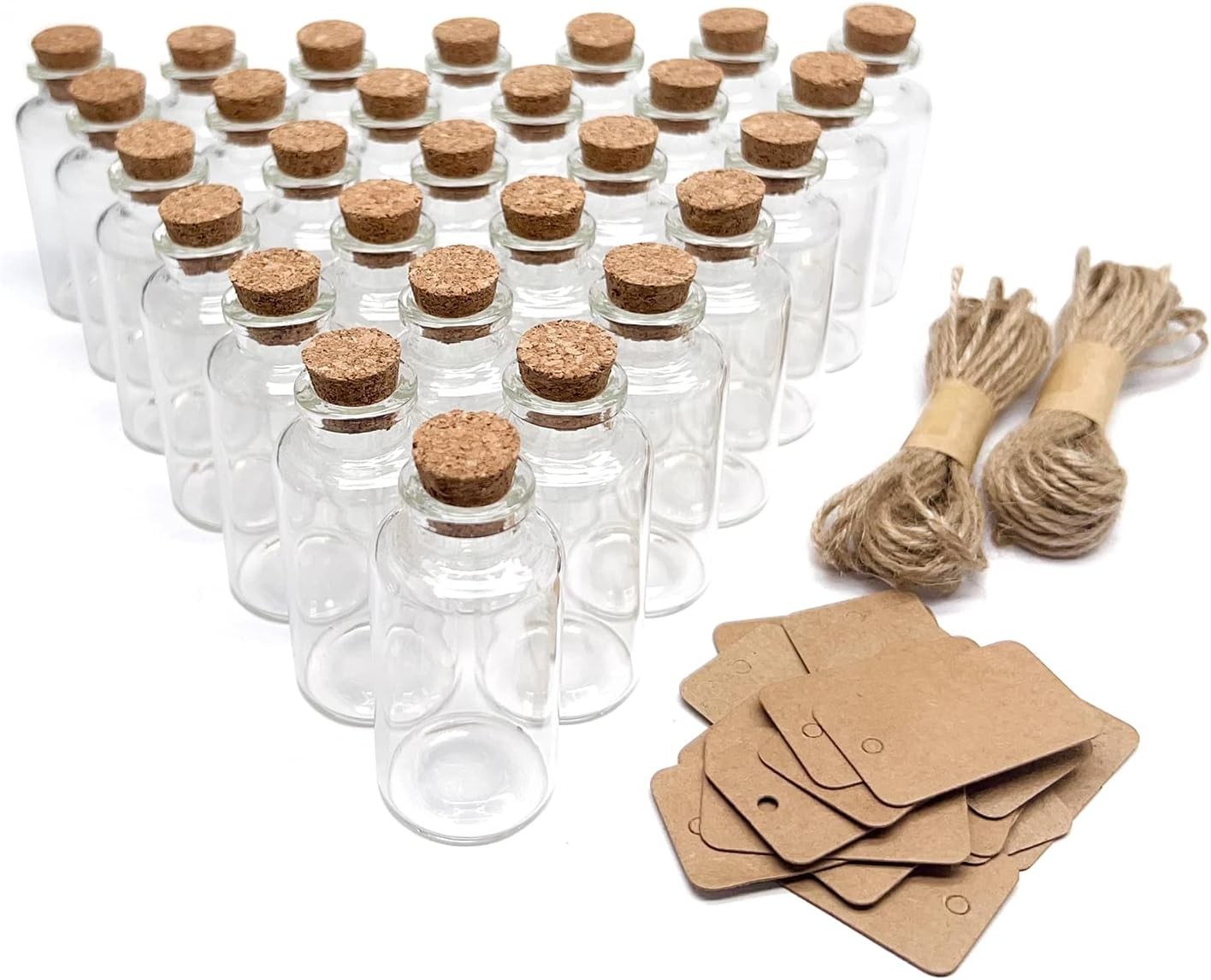 50 Pieces 30 ML Glass Bottles with Cork Stoppers Mini Small Glass Bottles
