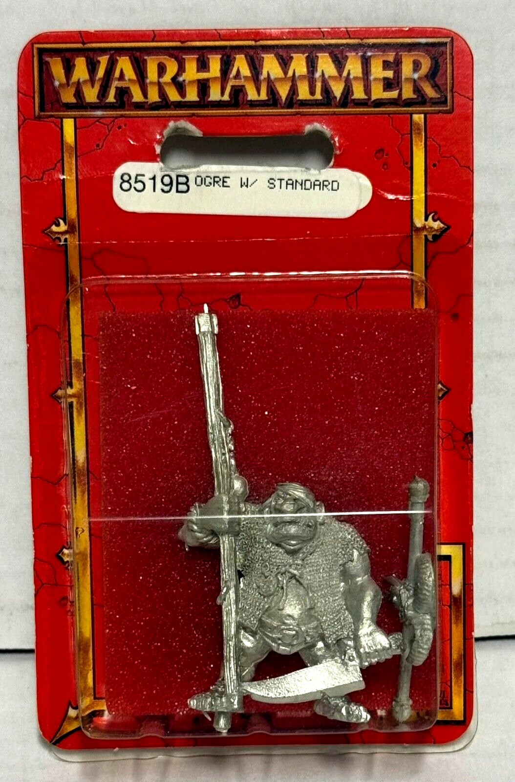 Warhammer Ogre w/ Standard #8519B Games Workshop Citadel Original Sealed OP Rare