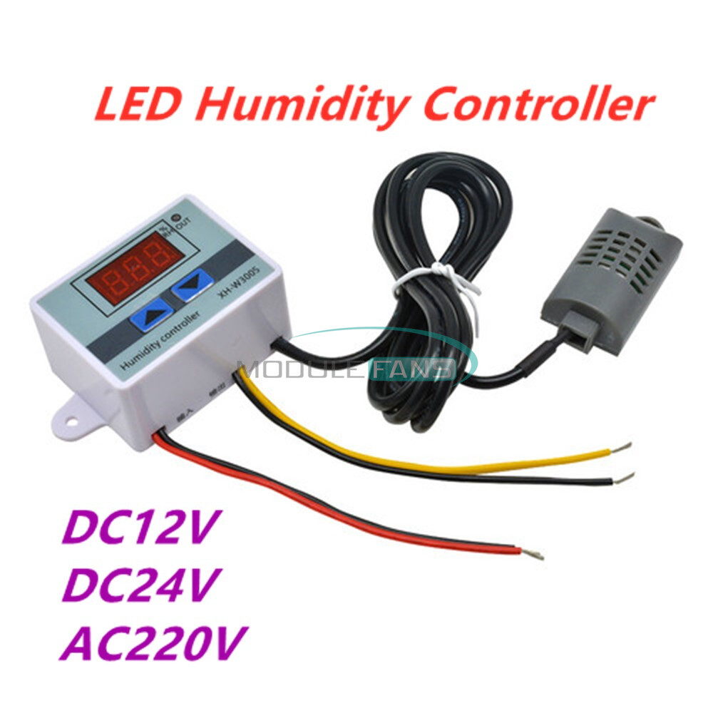 Digital LED Humidity Controller W3005 Hygrometer Switch Sensor 12V 24V 110-220V