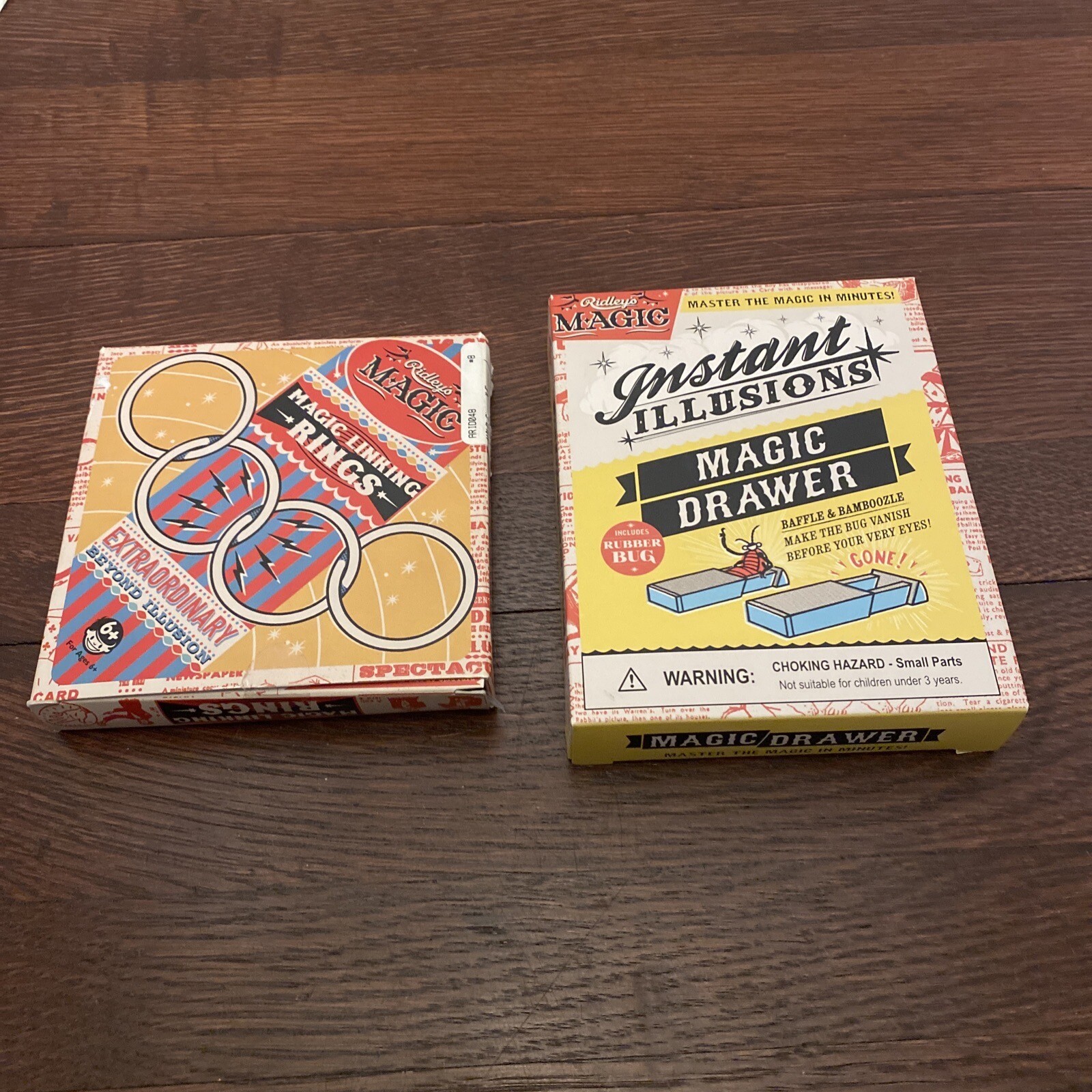 Ridley's Magic Instant Illusions Magic Drawer And Magic Linking Rings Set NIB