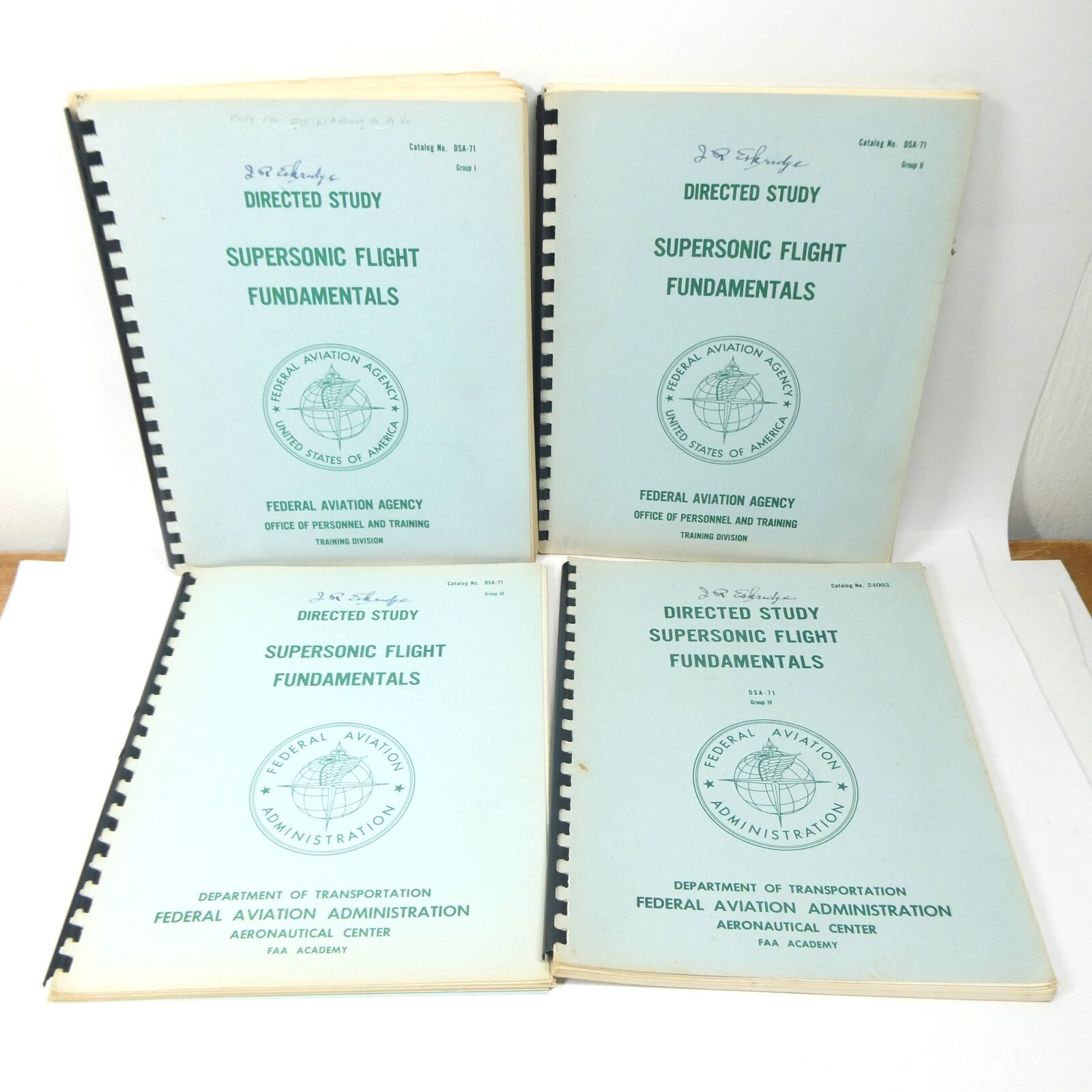 Directed Study Supersonic Flight Fundamentals 4 FAA Training Books Vintage I-IV
