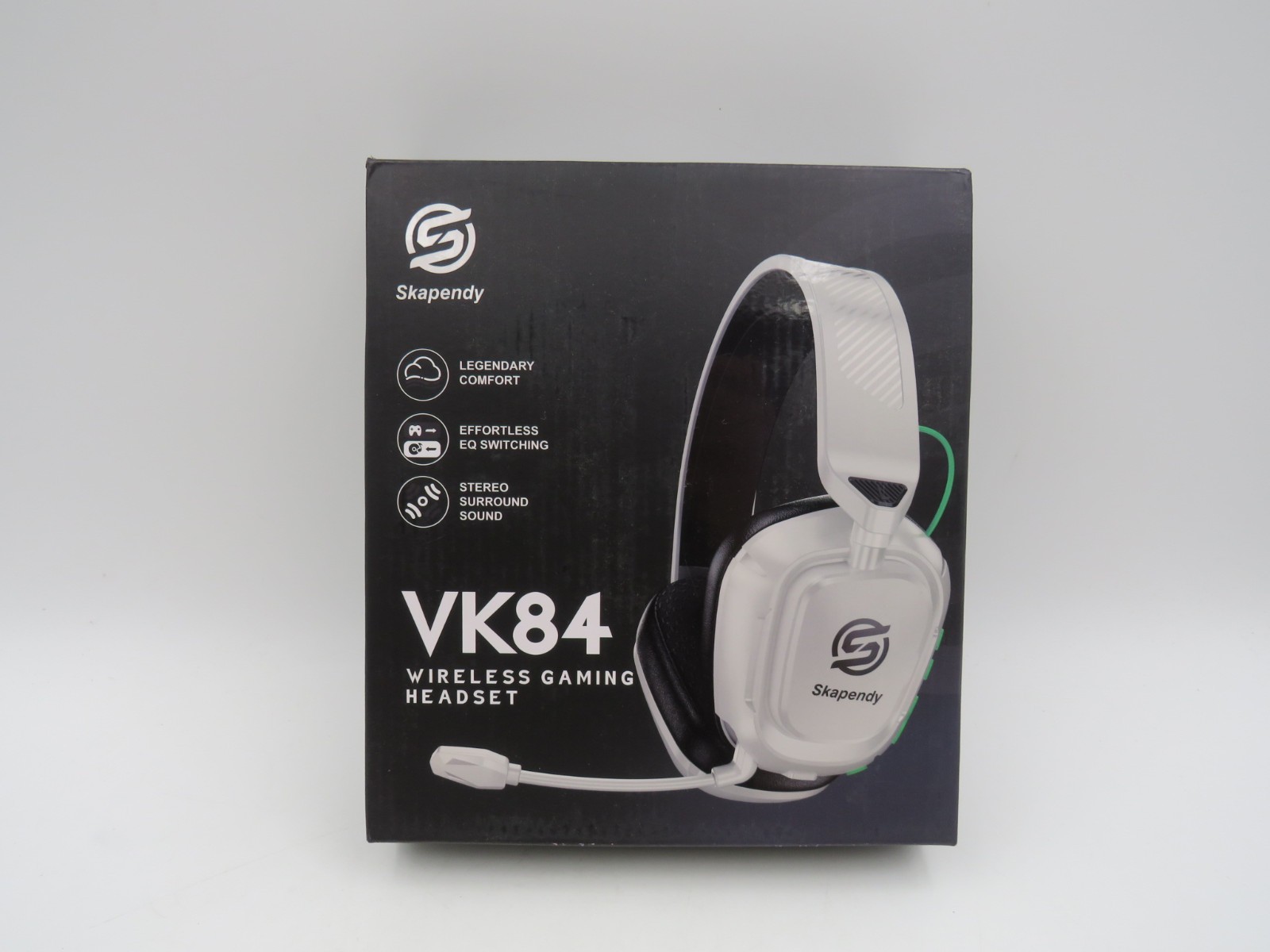 Skapendy VK84 Wireless Gaming Headset 2.4GHz Bluetooth Lunar White NEW