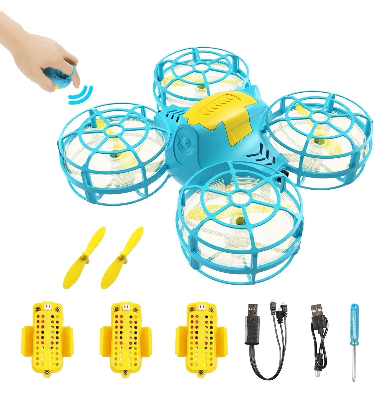 Gesture-Control Drone – Quadcopter Toy with 3 Batteries