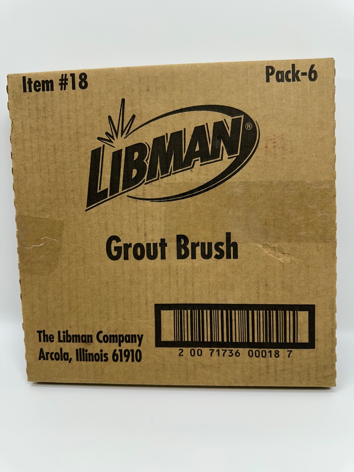 6pk Libman Commercial 18 Tile and Grout Brush, Polypropylene, 9.75" Total Length
