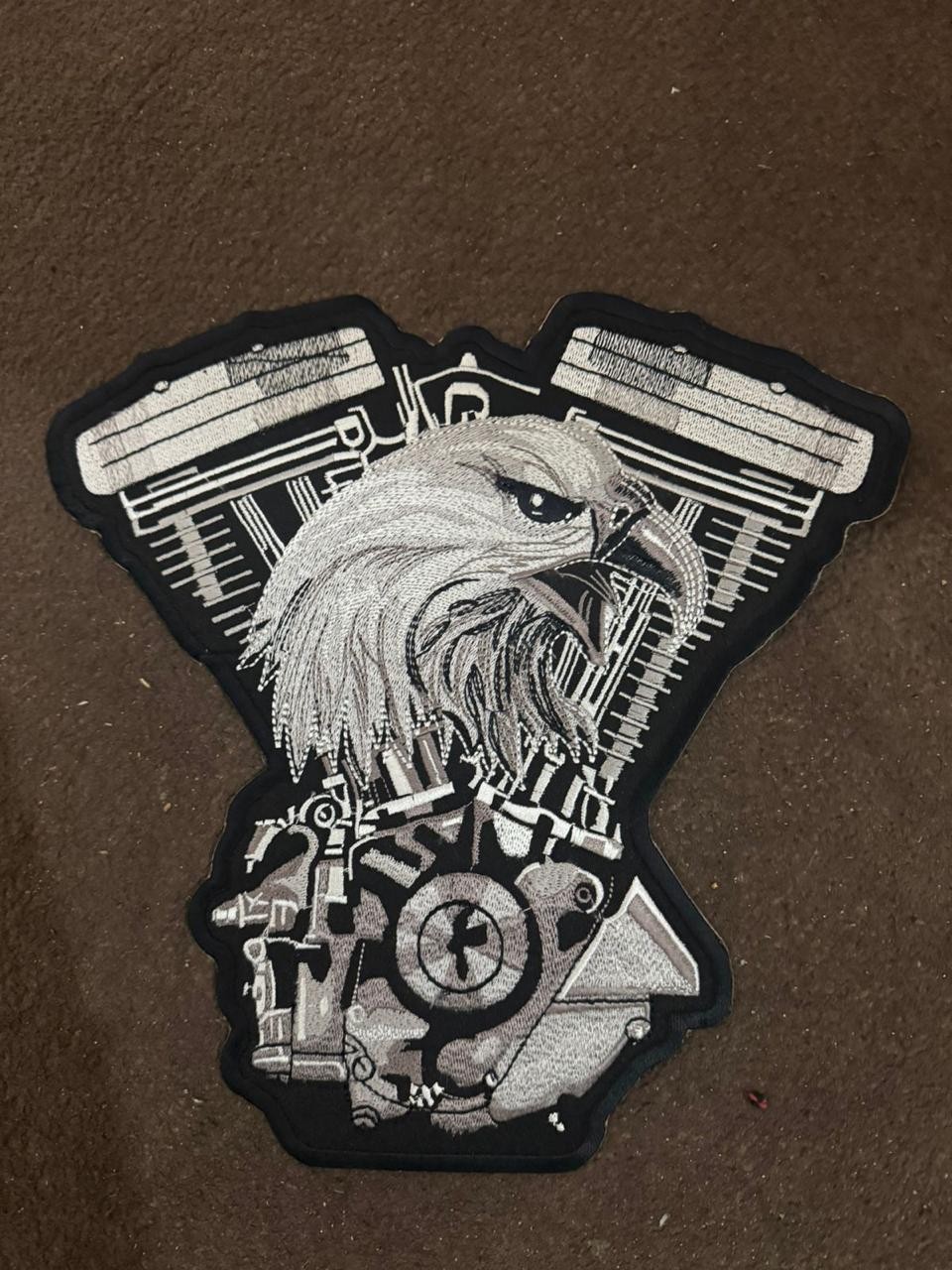 Twin Engine Eagle Biker Patch Large Back Piece Embroidery Iron On Vest Patch