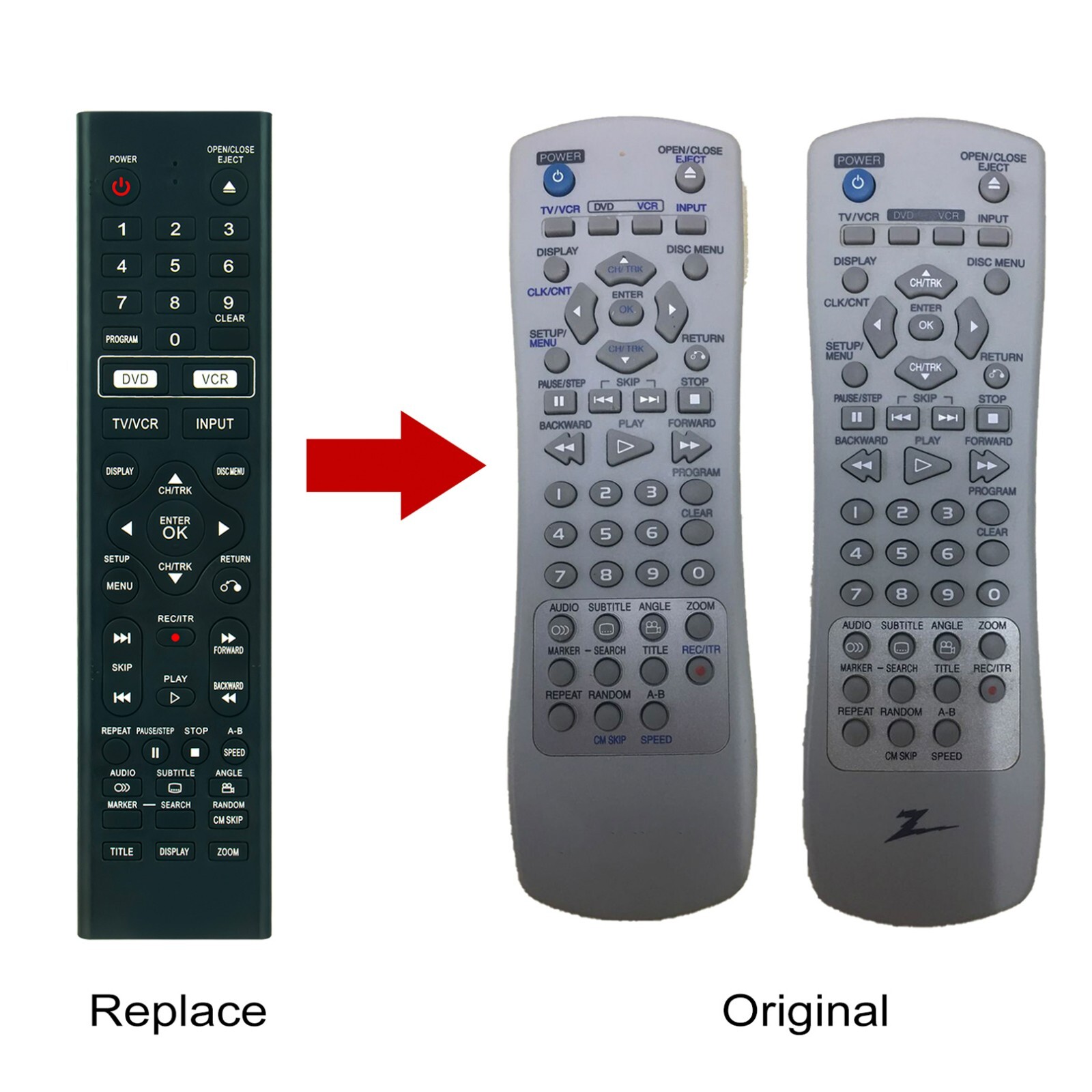 New 6711R1P081G Replace Remote for Insignia DVD combo XBV613 XBV713 6711R1P081V