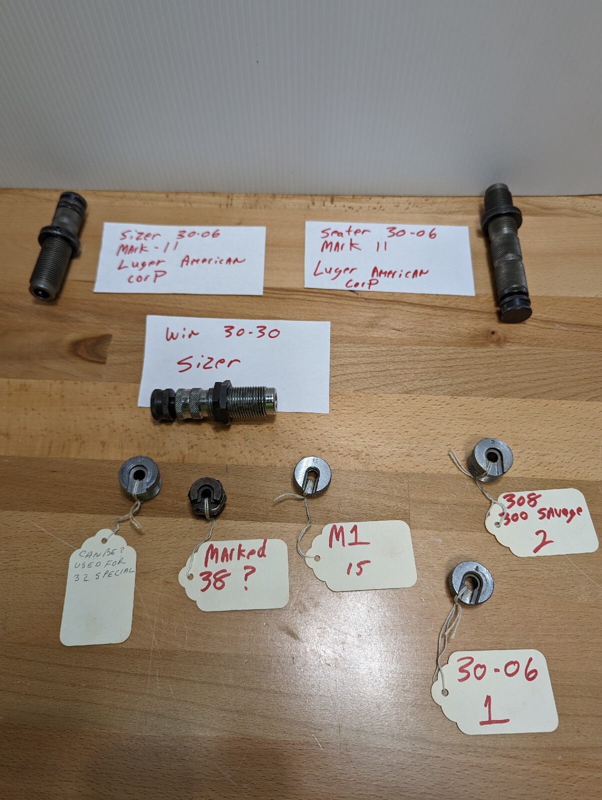 Lot of reloading dies sizer seater luger American Corp 30-06 30-30 308 300 38 M1