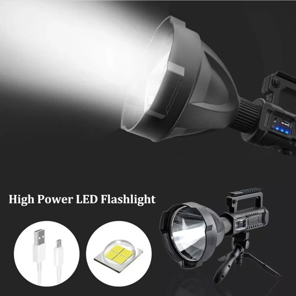 Rechargeable Spotlight 9000000 Lumens Handheld Hunting Flashlight Led Spot light