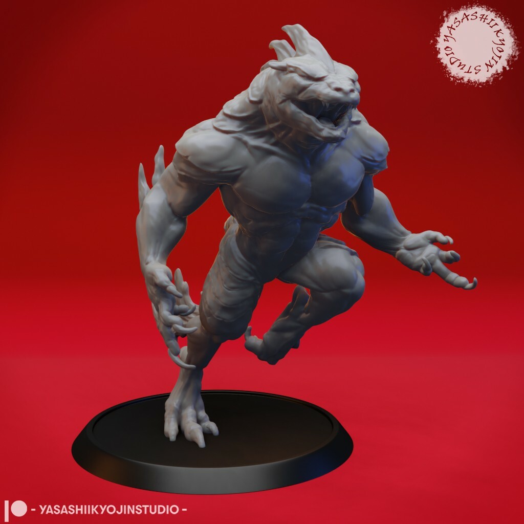 Troglodyte - Yasashii - Monster Dungeons and Dragons 32mm Fantasy D&D Roleplay