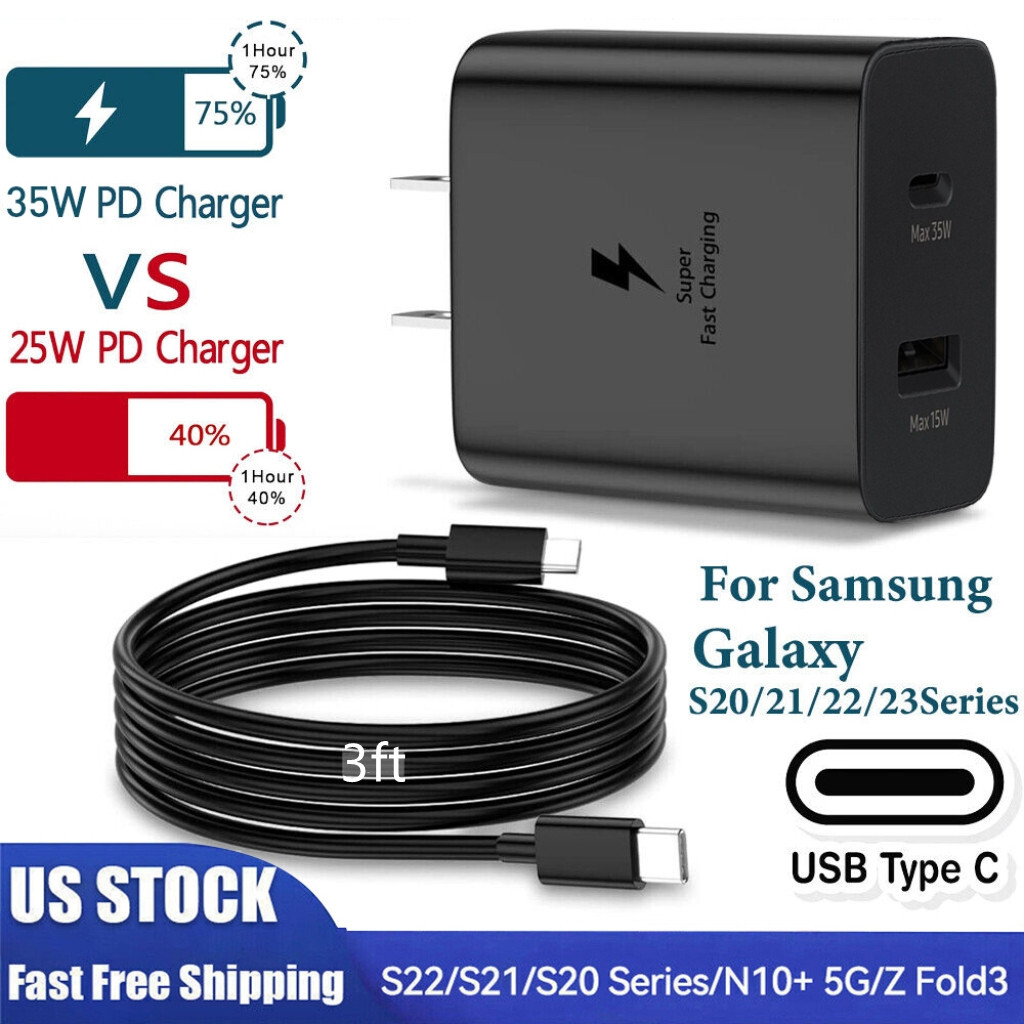 Super PD Power Adapter Duo Wall Charger+Cable For Samsung For Xiaomi Android