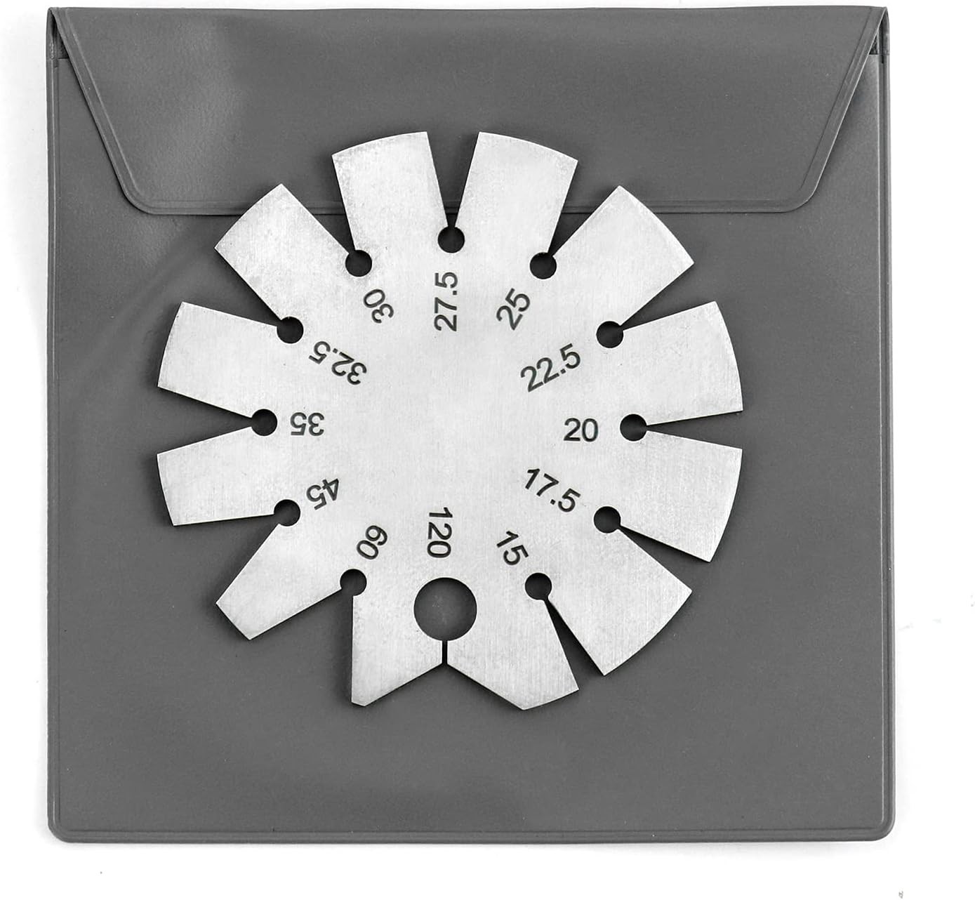 Bevel Gauge, Stainless Steel Axe Angle Gauge Round Shape Knife Angle Finder 15-1