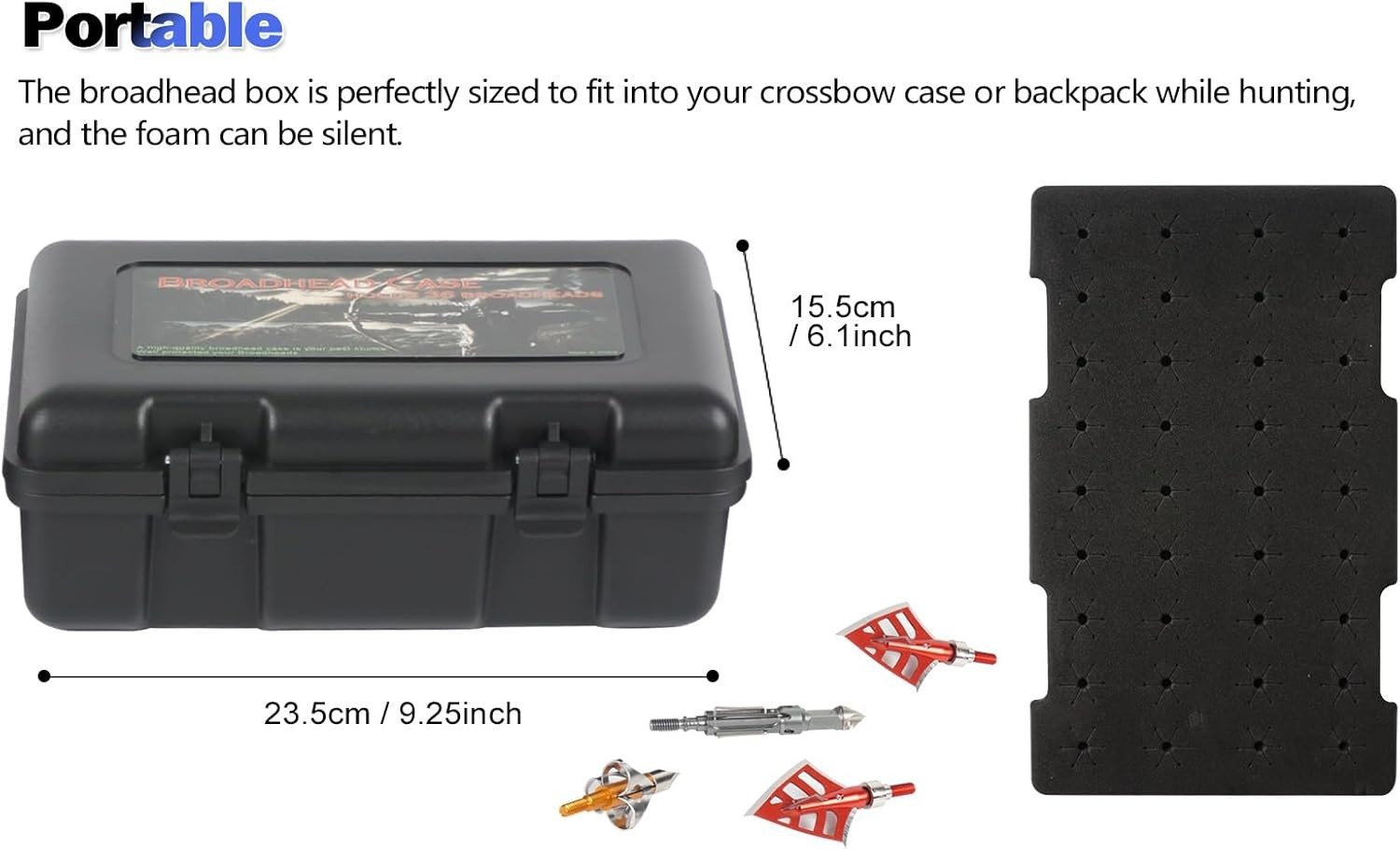 Water-Resistant Broadhead Storage Box with Foam Inserts - 36 Count Capacity