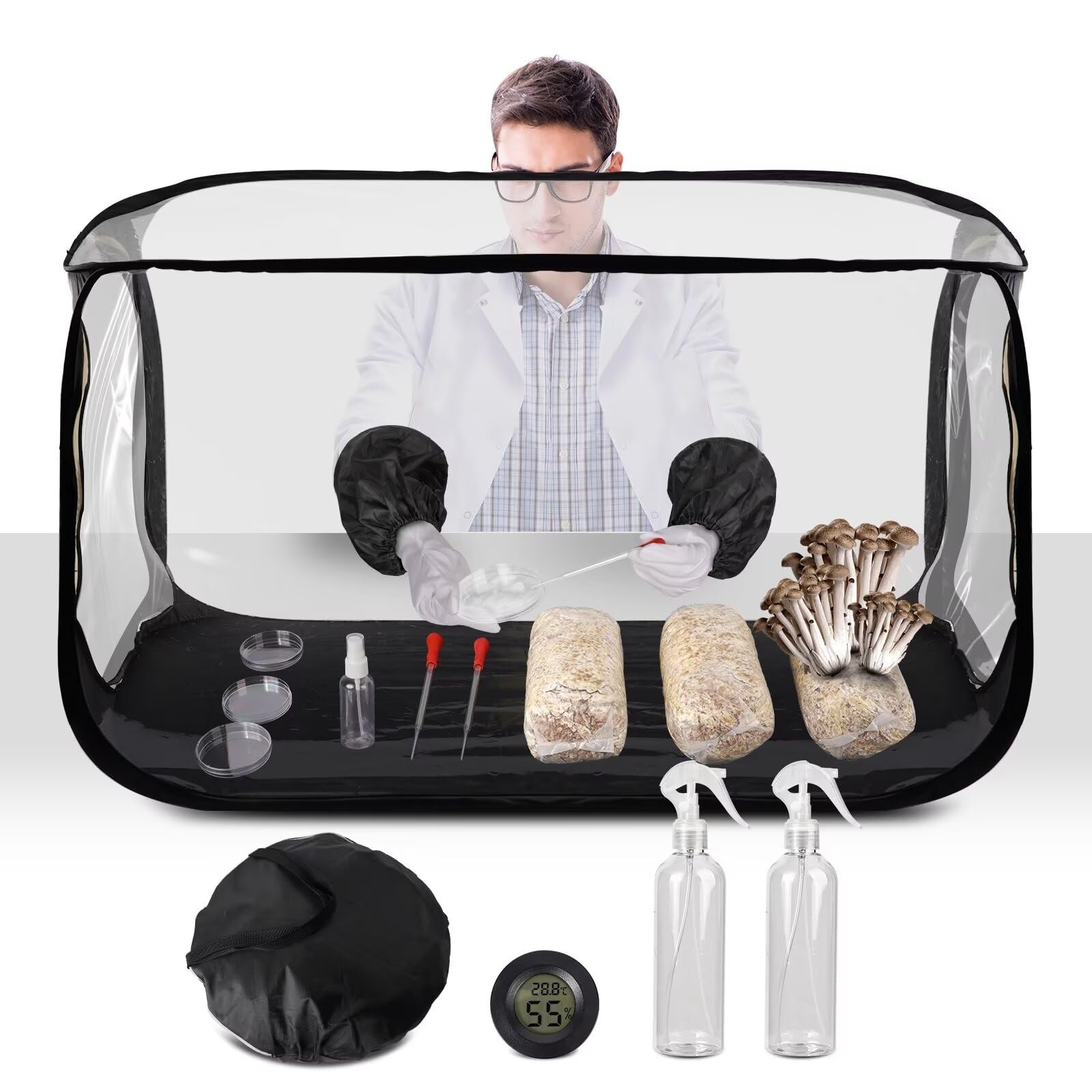 Large Still Air Box Mushroom Grow Tent - 38x20x25 Inch Clean Air Workstation,...