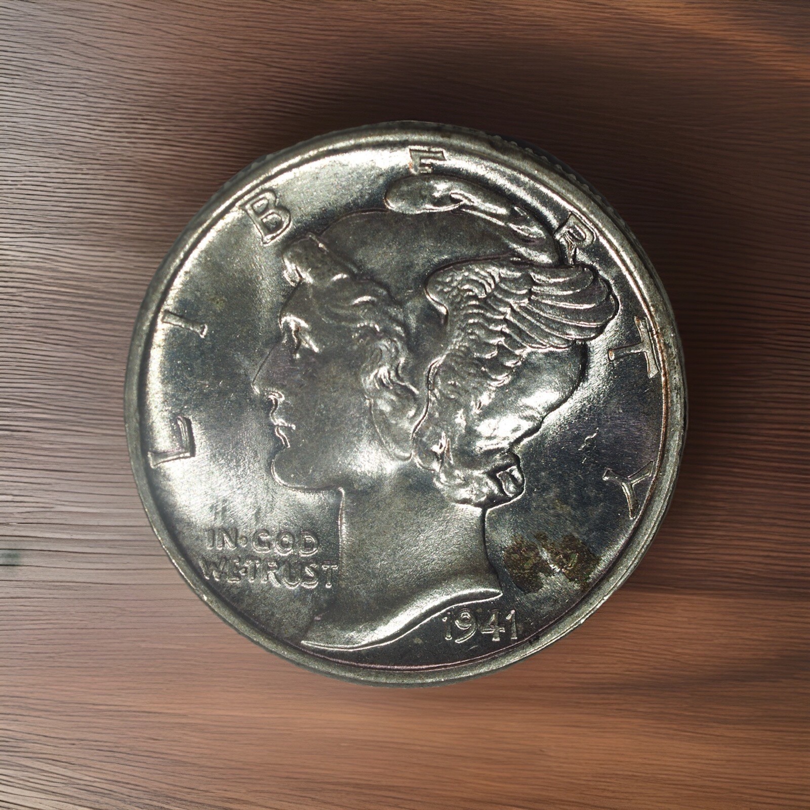 1941 Mercury Dime Silver, Gem BU FB, Full Bands