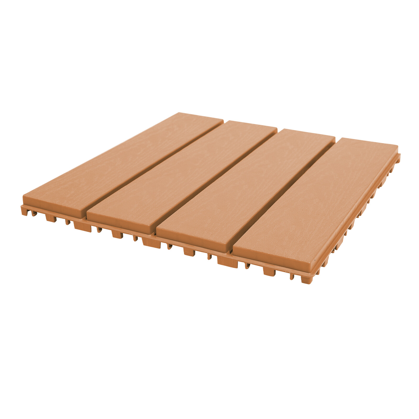 30X Plastic Interlocking Deck Tiles Dark Wood Grain Outdoor Patio Pavers 12"x12"