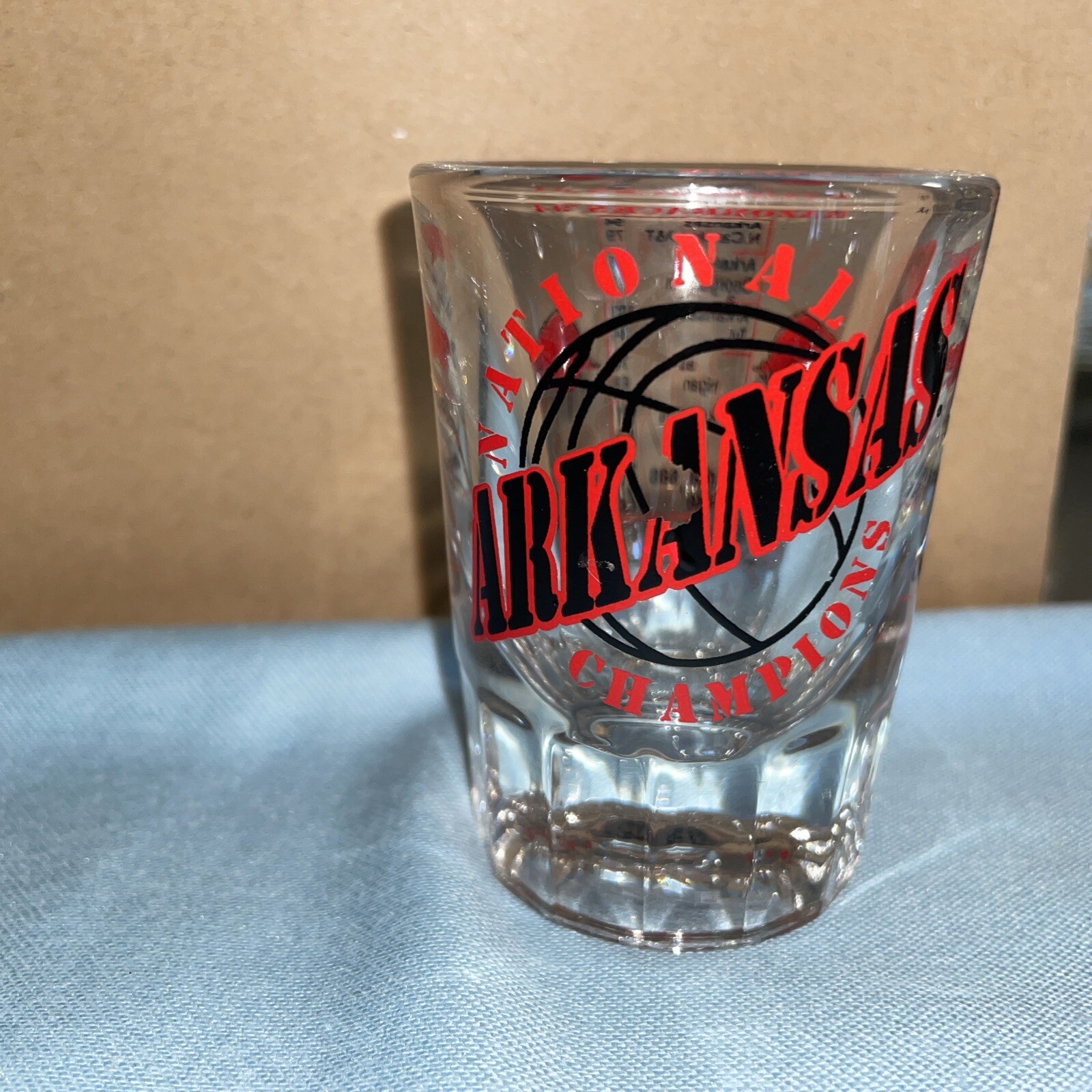 University of Arkansas Razorbacks Heavy  Shot Glass Preowned Nice!! See Pics!