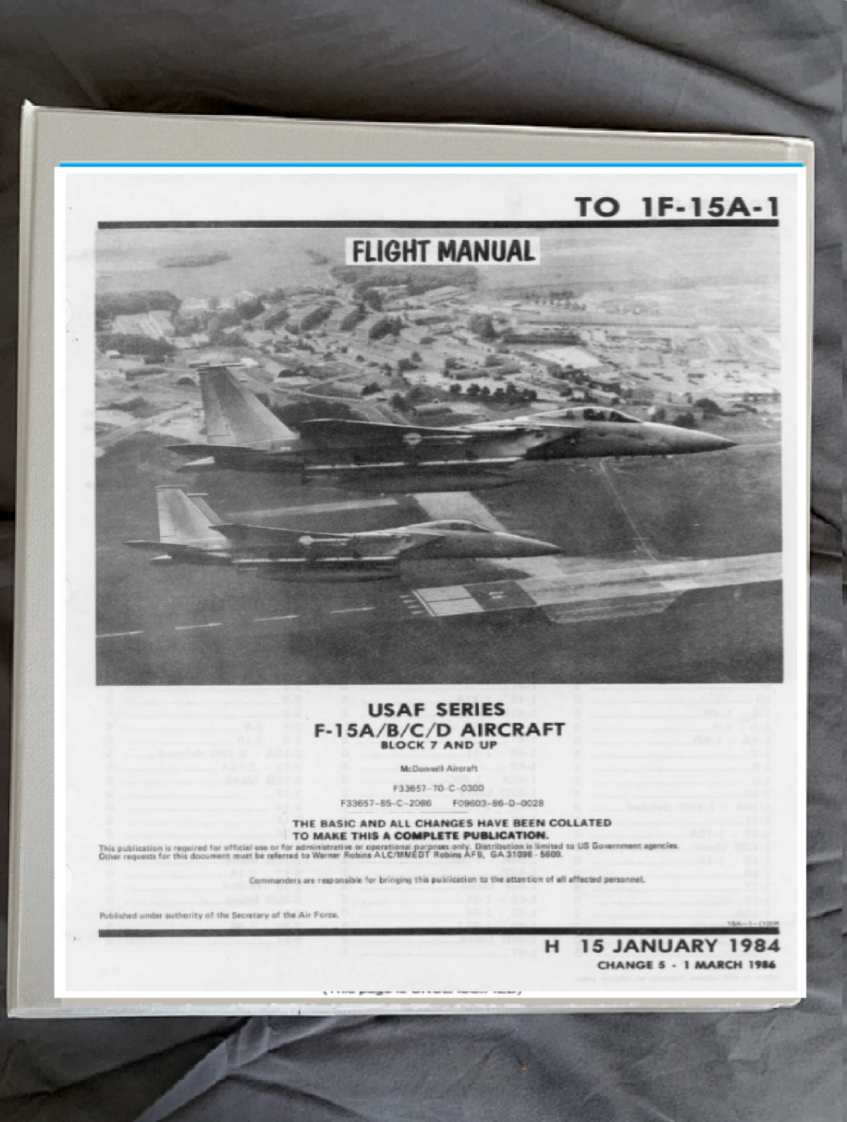 McDonnell F-15 a b c d eagle aircraft Ops flight manual manual printed & binder