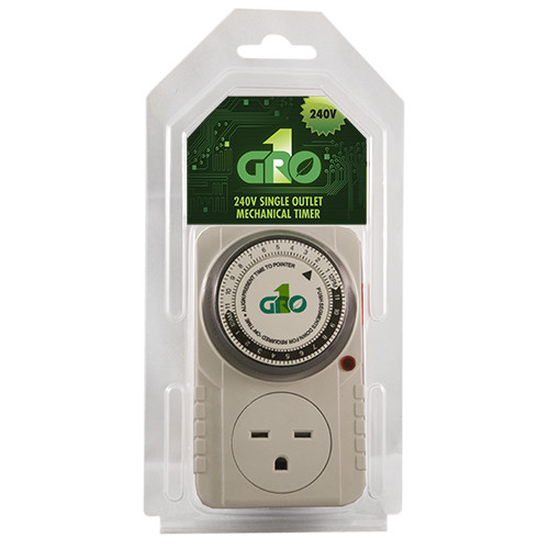 GROW1 240V Single Outlet Mechanical Timer SAVE $$ W/ BAY HYDRO $$
