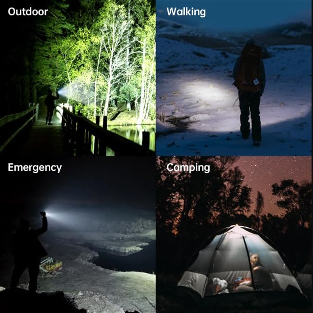 2000000 Lumens Super Bright LED Tactical Flashlight Rechargeable LED Work Light