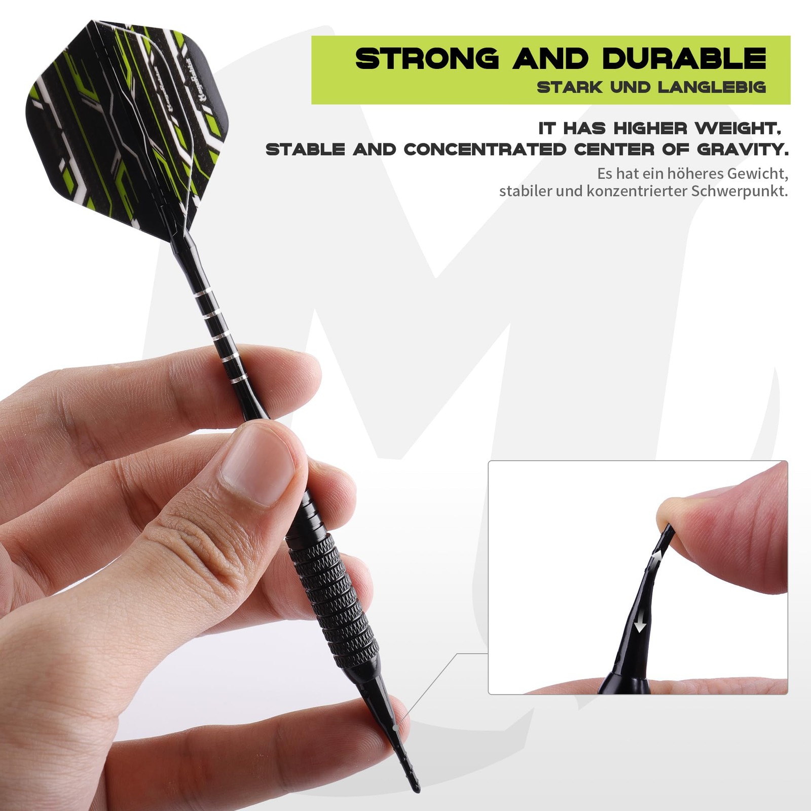 MageRabbit Darts Plastic tip,Soft Tip Set，3pack 18g with Extra black