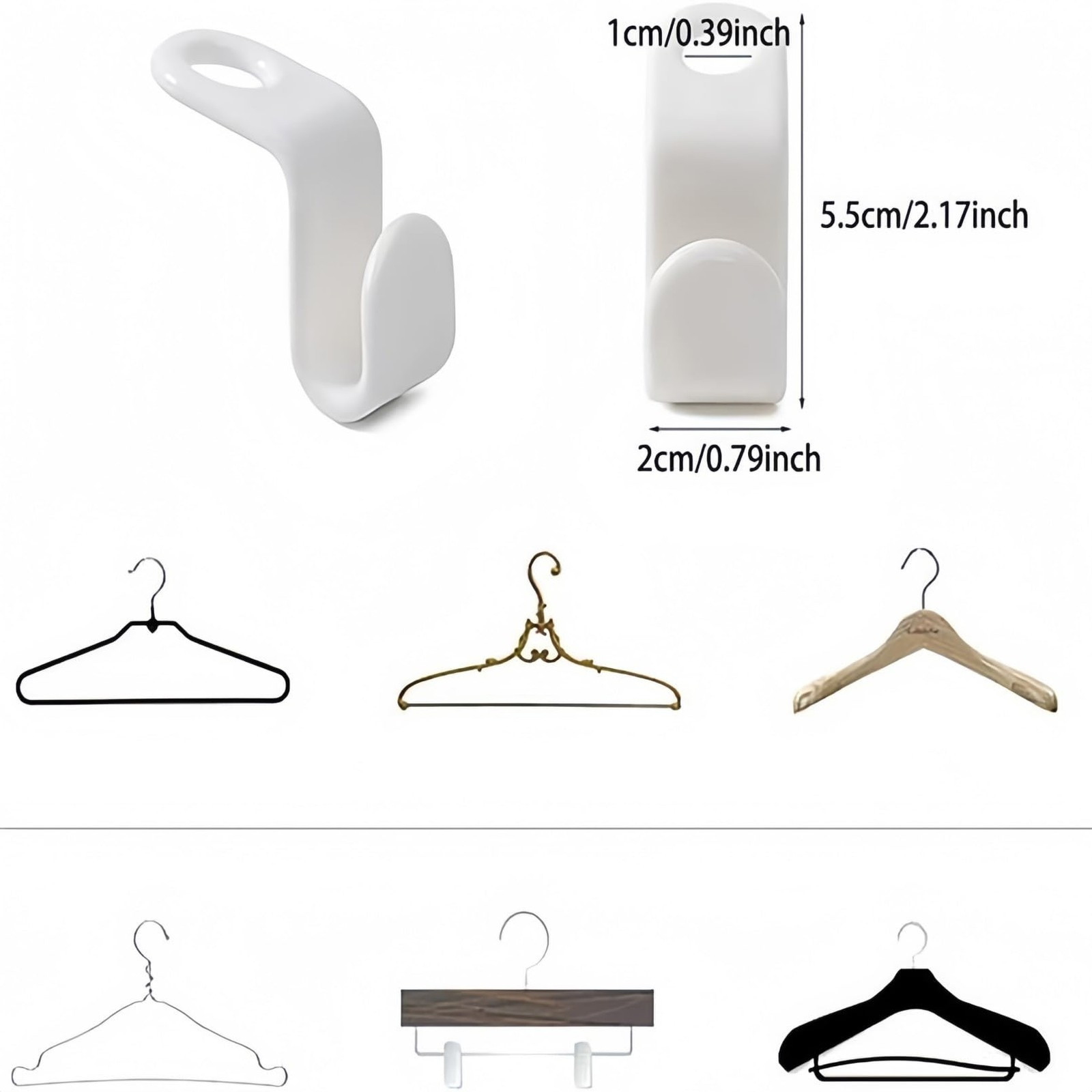 50 Pcs Space Saving Clothes Hanger Connectors Extender Hooks for Closet