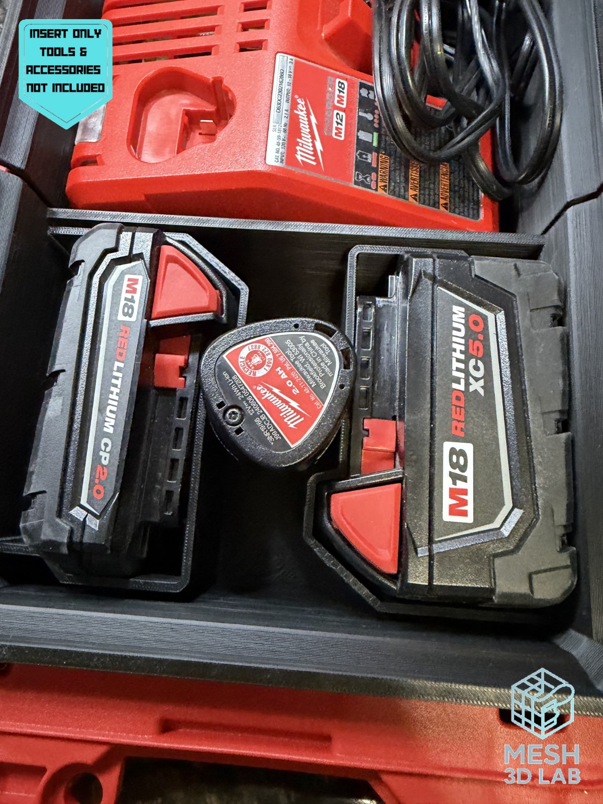 Milwaukee M18 Battery & Charger Insert for PACKOUT Organizer (Insert Only)