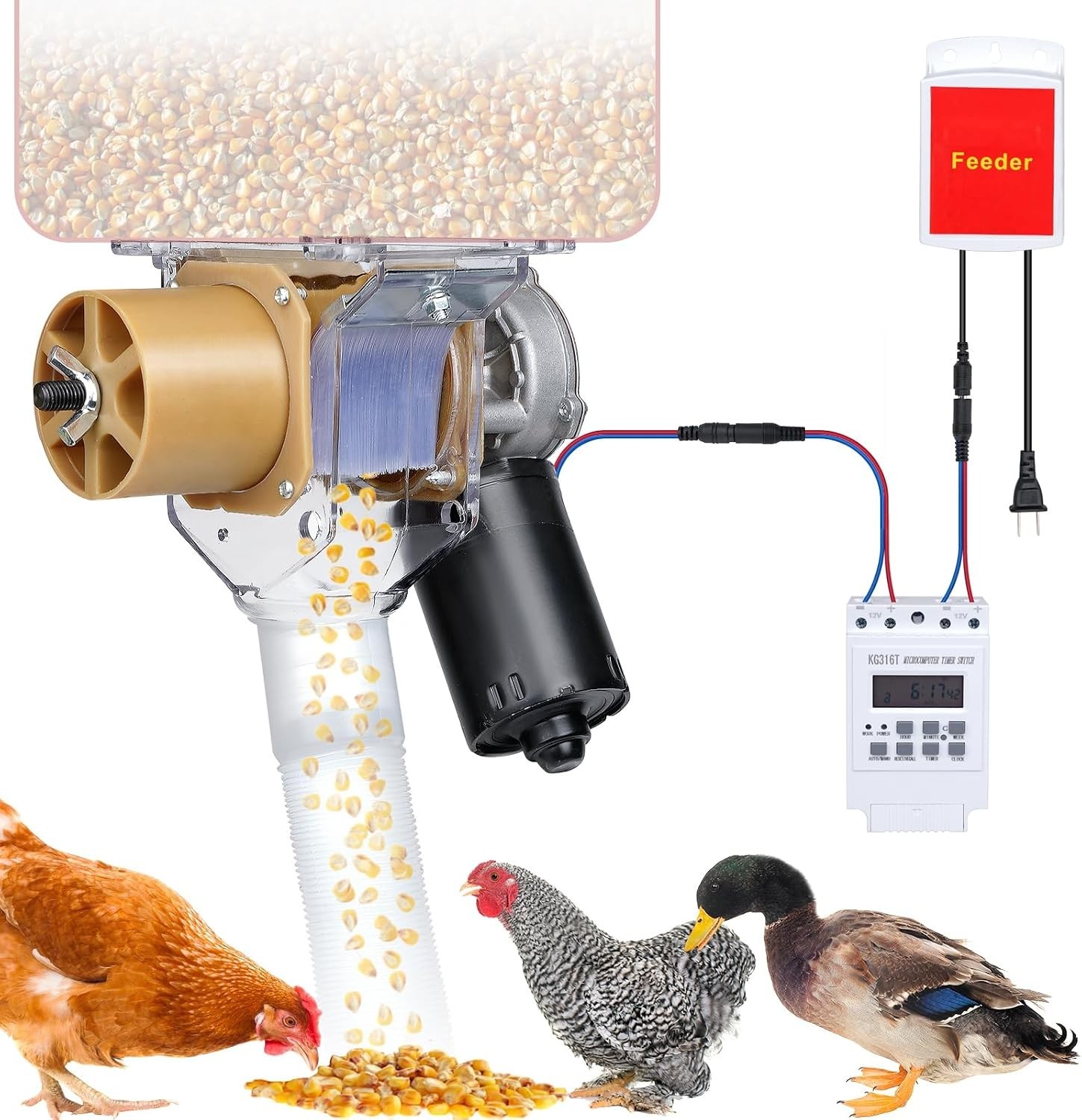 Timed Automatic Chicken Feeder 16 Groups of Timer & Quantitative Poultry Feeders