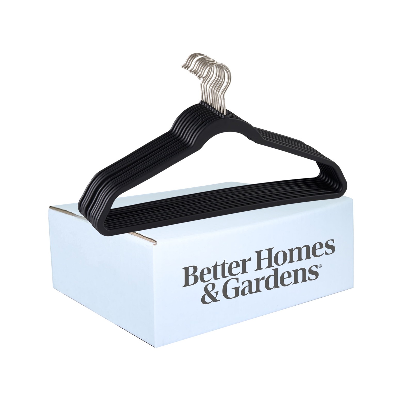 Better Homes Hangers, Rubber Non-Slip, 30 Value Pack Rich Black Rubberized