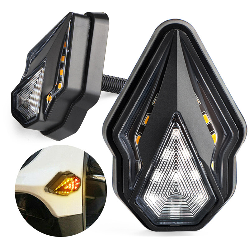 2x Motorcycle Flush Mount Turn Signal Indicator Blinker Red Amber LED Light DRL