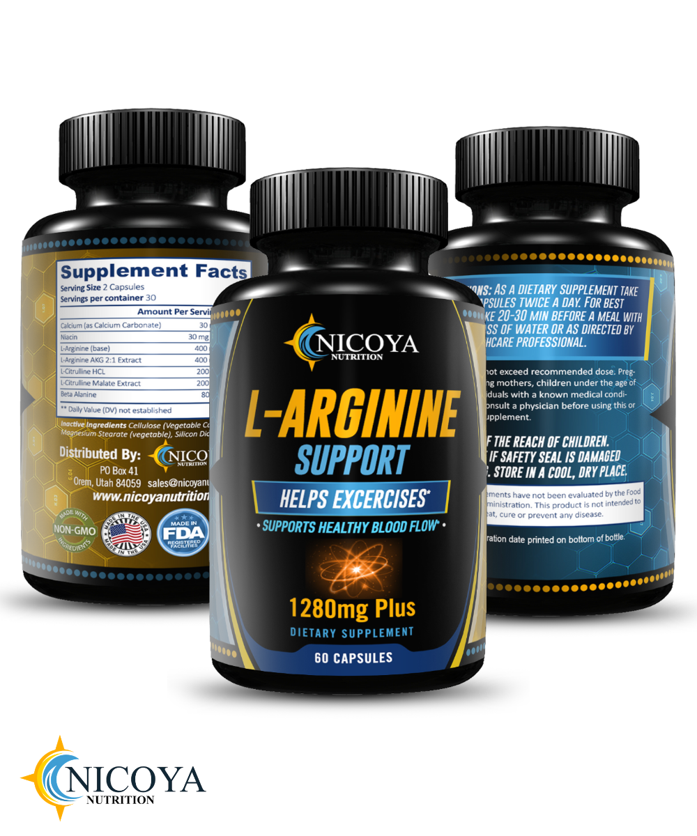 L-Arginine, Pre Workout Booster Muscle Building & Energy Supplement -2 PACK
