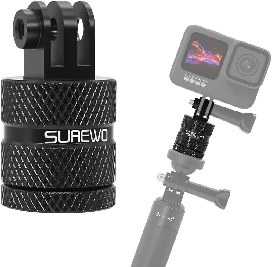 Aluminum 1/4 Inch 20 Camera Tripod Adapter Mount, 360° Rotation 1/4"-20 Aluminum