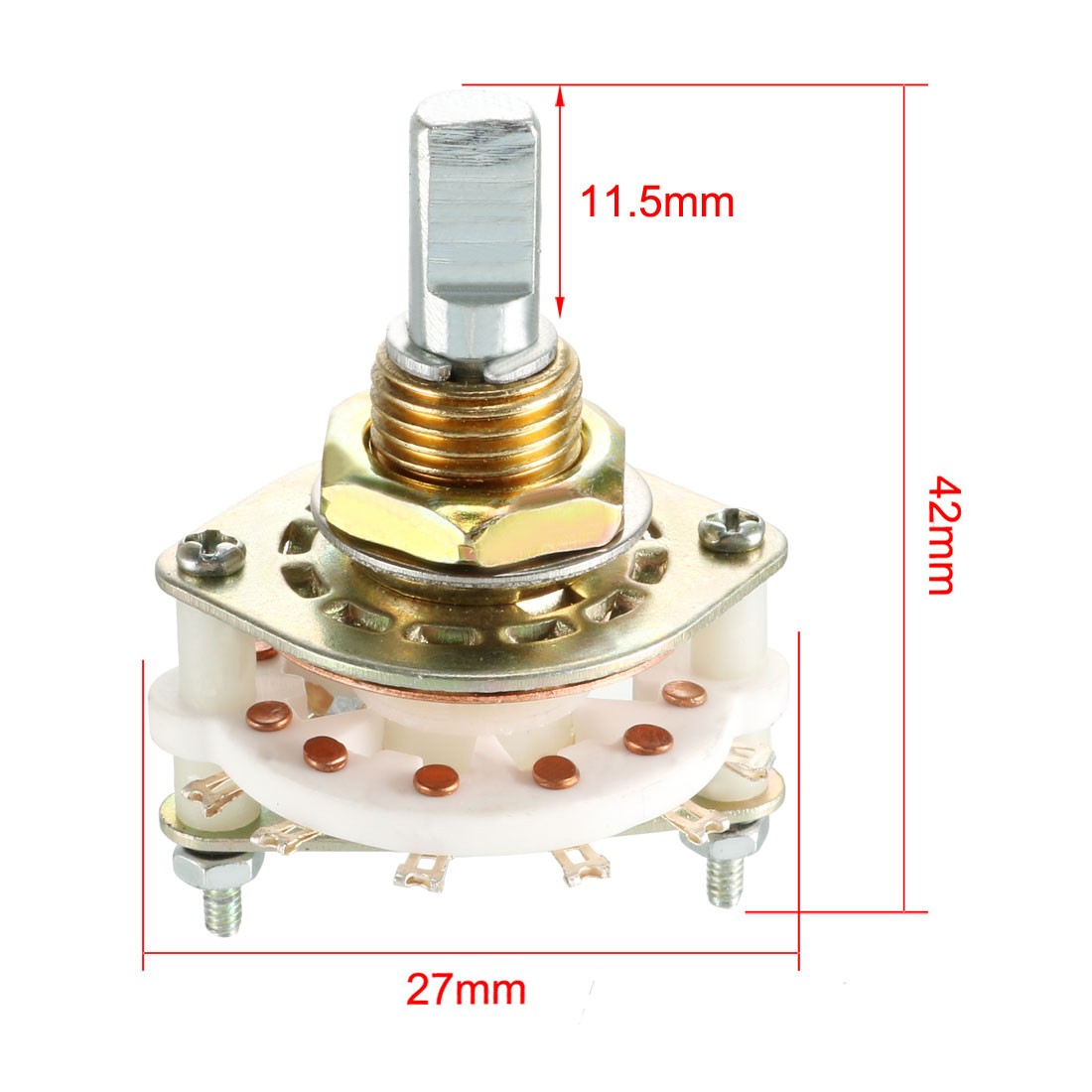 1P6T 1 Pole 6 Position Selectable Single Deck Channel Rotary Switch 7Pin