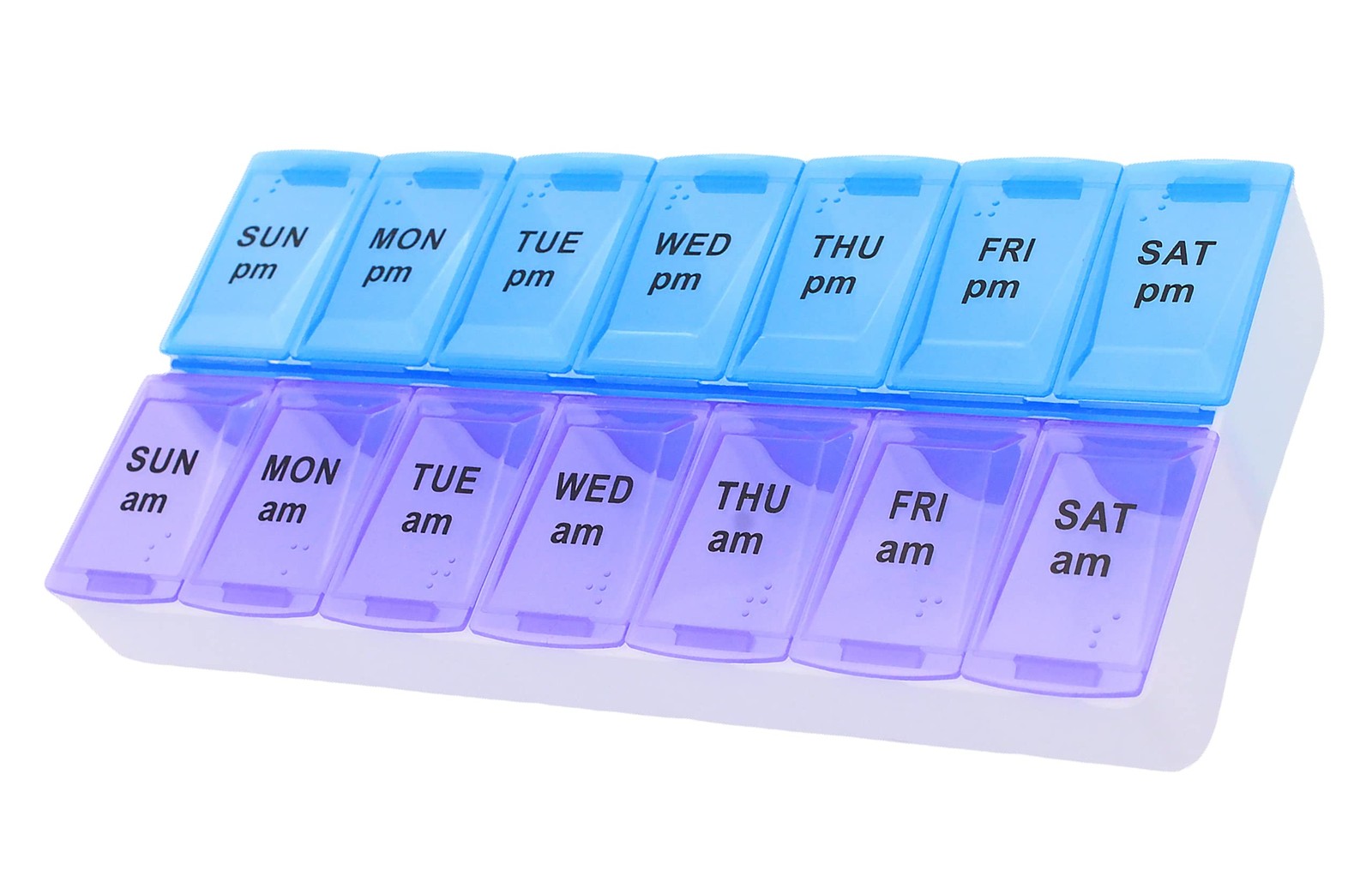 Large Pill Organizer Weekly Pill Box AM/PM 7 Day Pill Storage Container