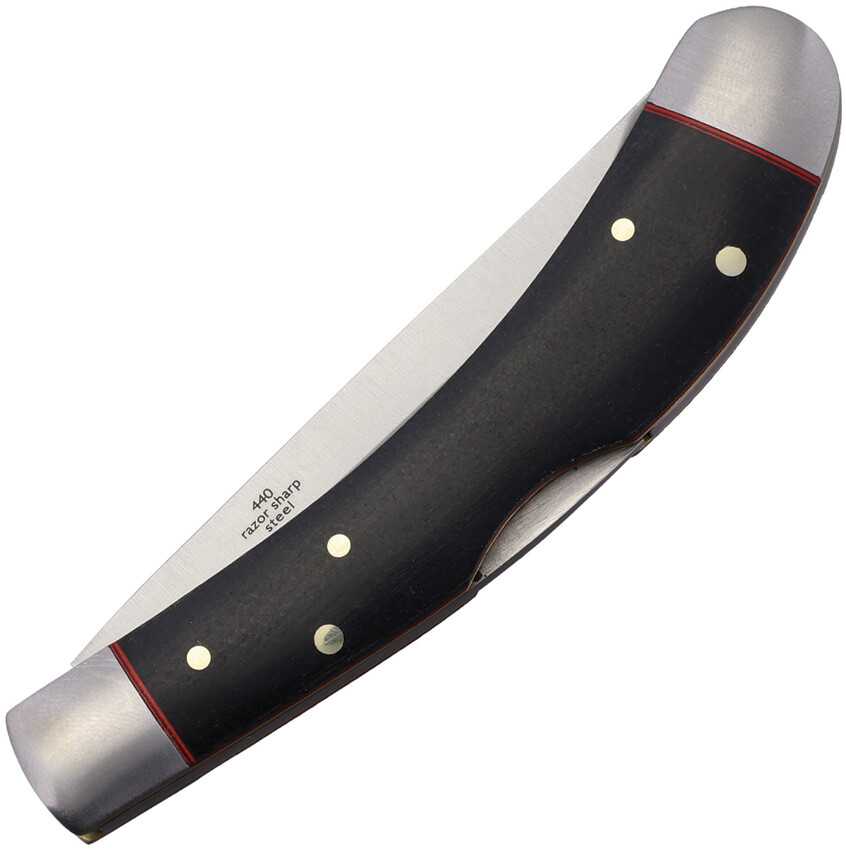 Rough Ryder Bow Trapper Lockback Black Micarta Folding Stainless Knife 2036
