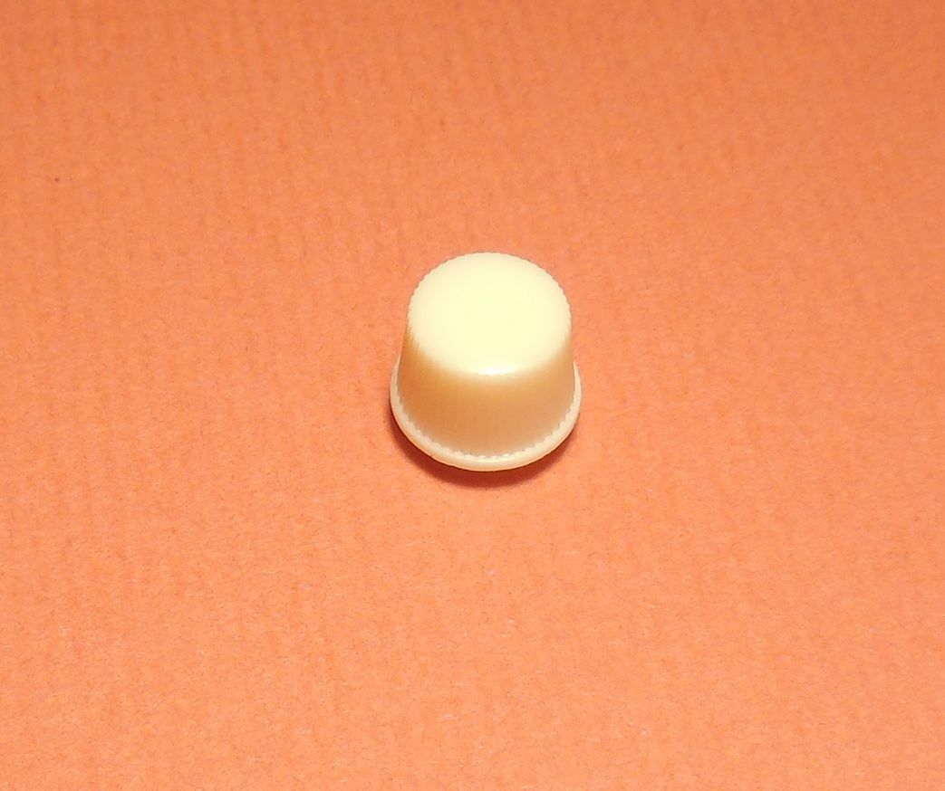 NOS White Plastic Clock Knob 2-56 Right Hand Threads