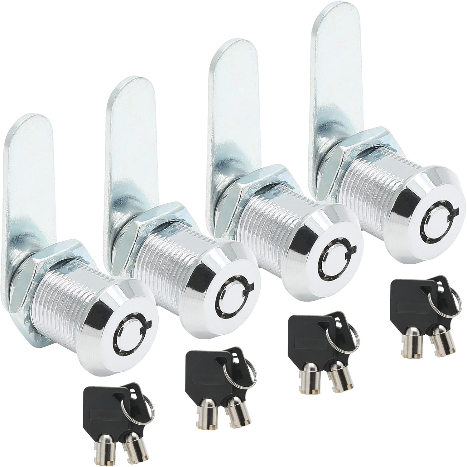 4 Pack Tubular Cam Locks Keyed Alike 3/4 Inch, RV Locks Replacement, Cabinet Cam