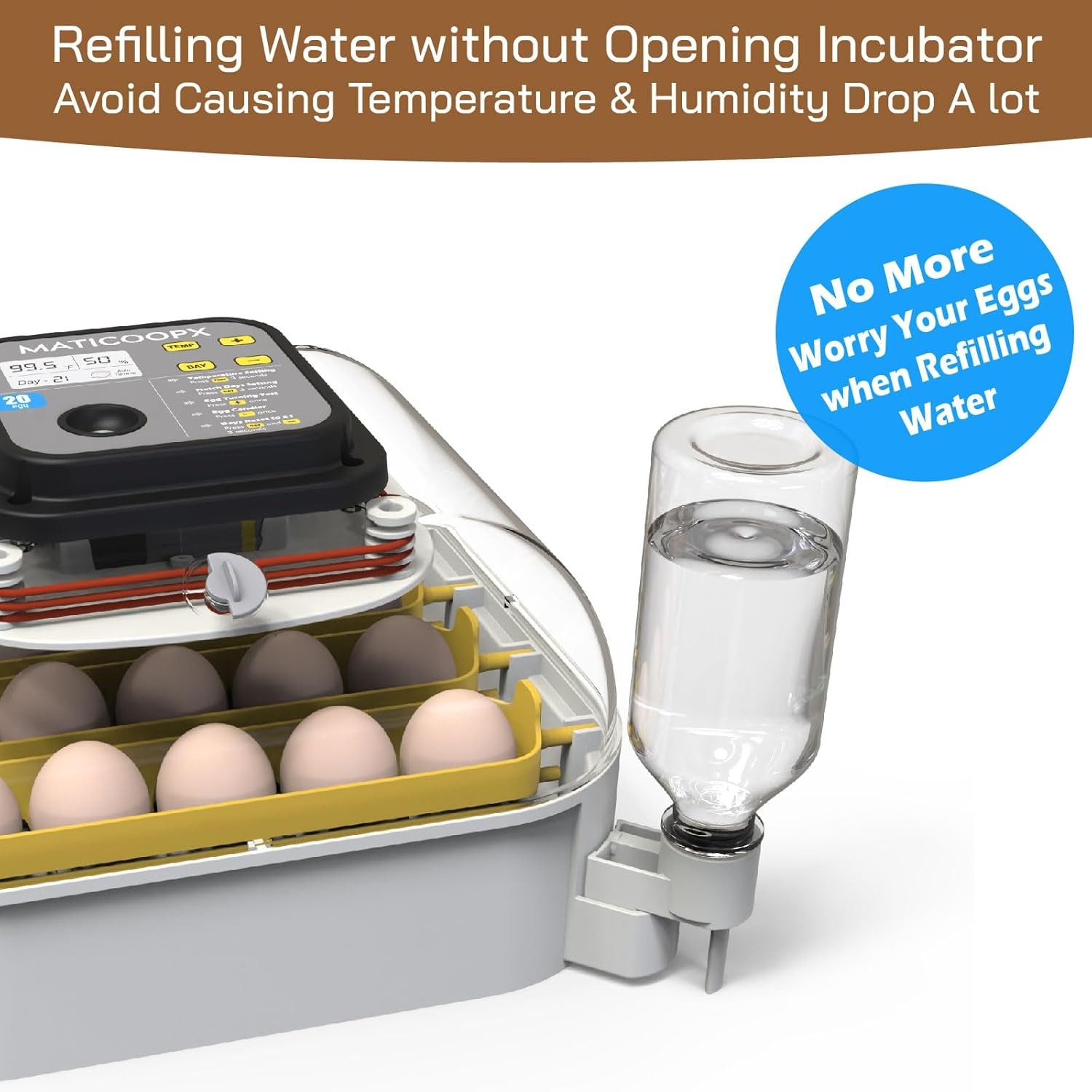 Automatic Egg Turner Incubator 20 Egg Capacity Humidity Display Egg Candler Tool