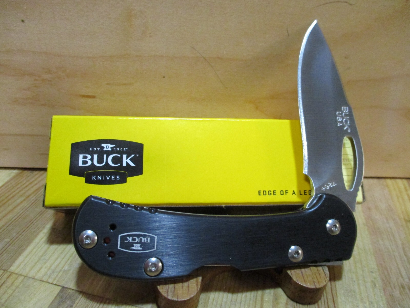 NIB Buck USA Mini Spitfire 726 Folding Pocket Knife In Black - 12243