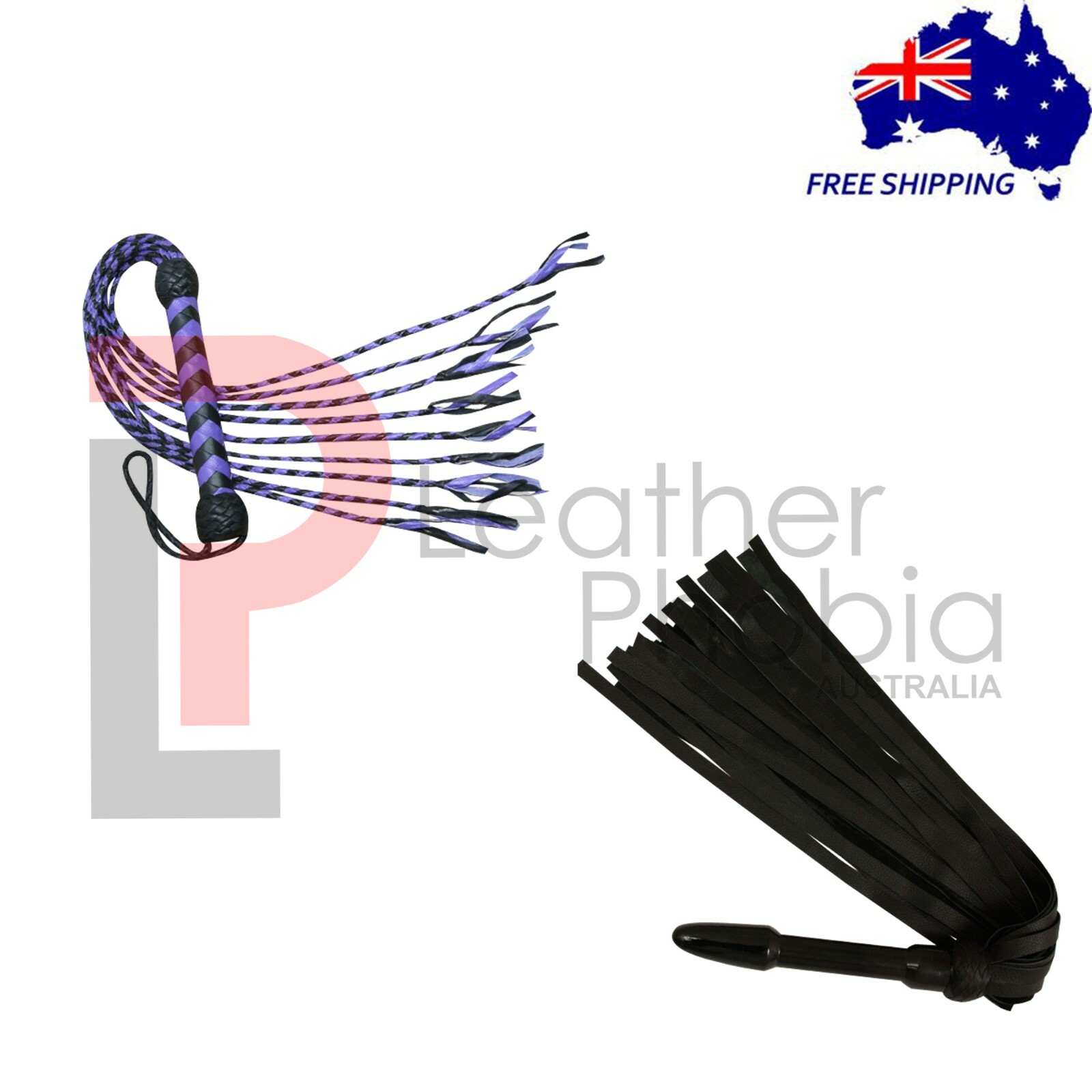 2 Spanking Flogger Cow Hide Flogger Braided tails Fully Handmade Flogger Whip
