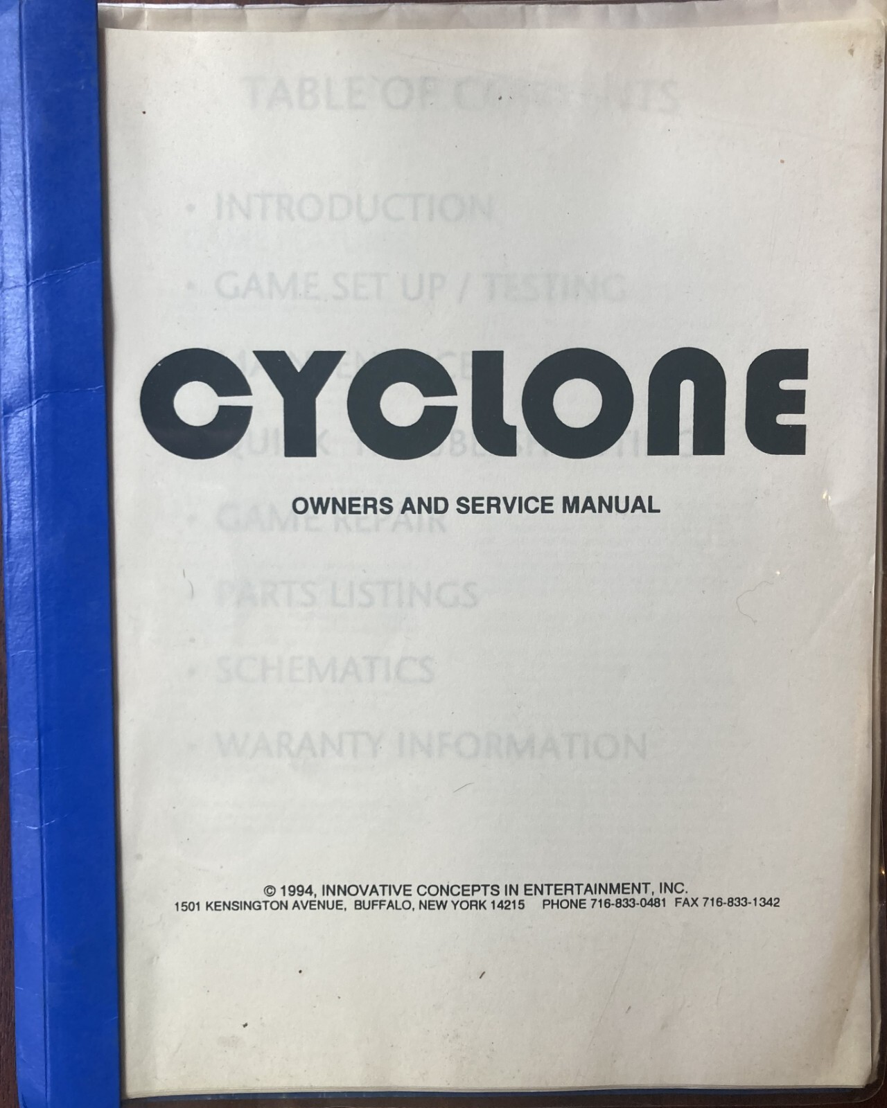 Cyclone Redemption Game Manual