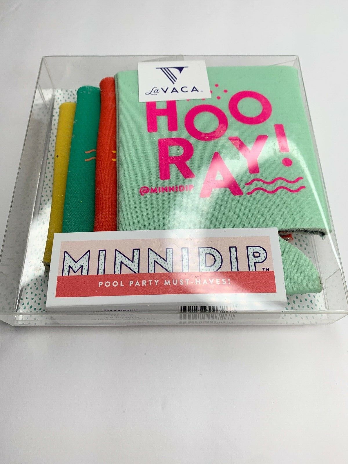 La Vaca Minnidip Party Can Cooler Set - w/ Fun Koozies NEW Set Of 4