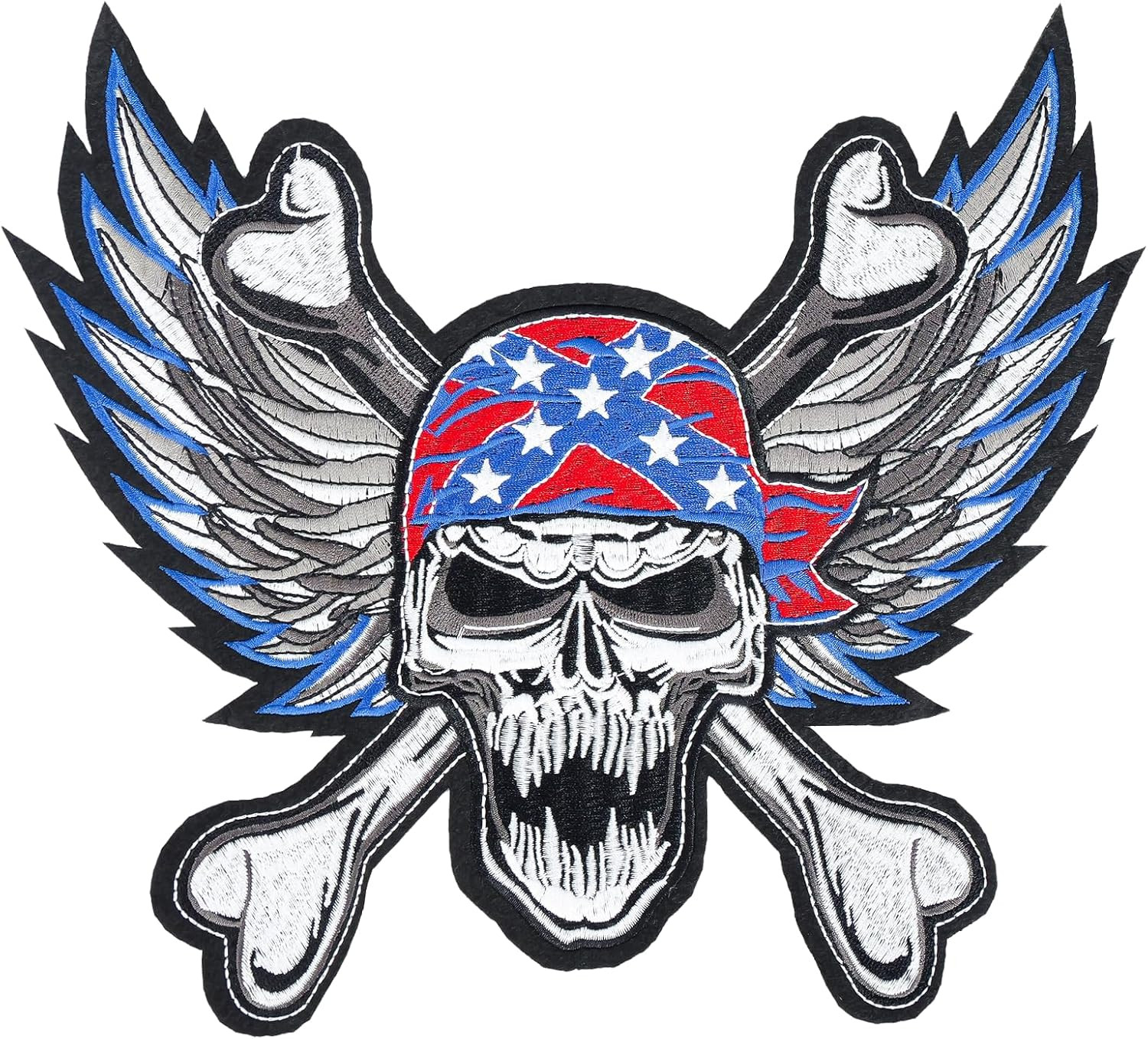 Skull rebel Wings Large Back Patch Iron/Sew On for Biker Motorcycle Vest Jacket