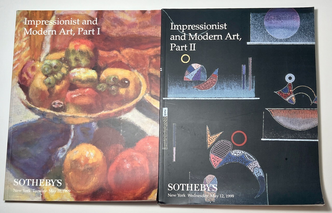 Sotheby’s Auction Catalog Impressionist & Modern Art Part 1-2 Paintings 1999