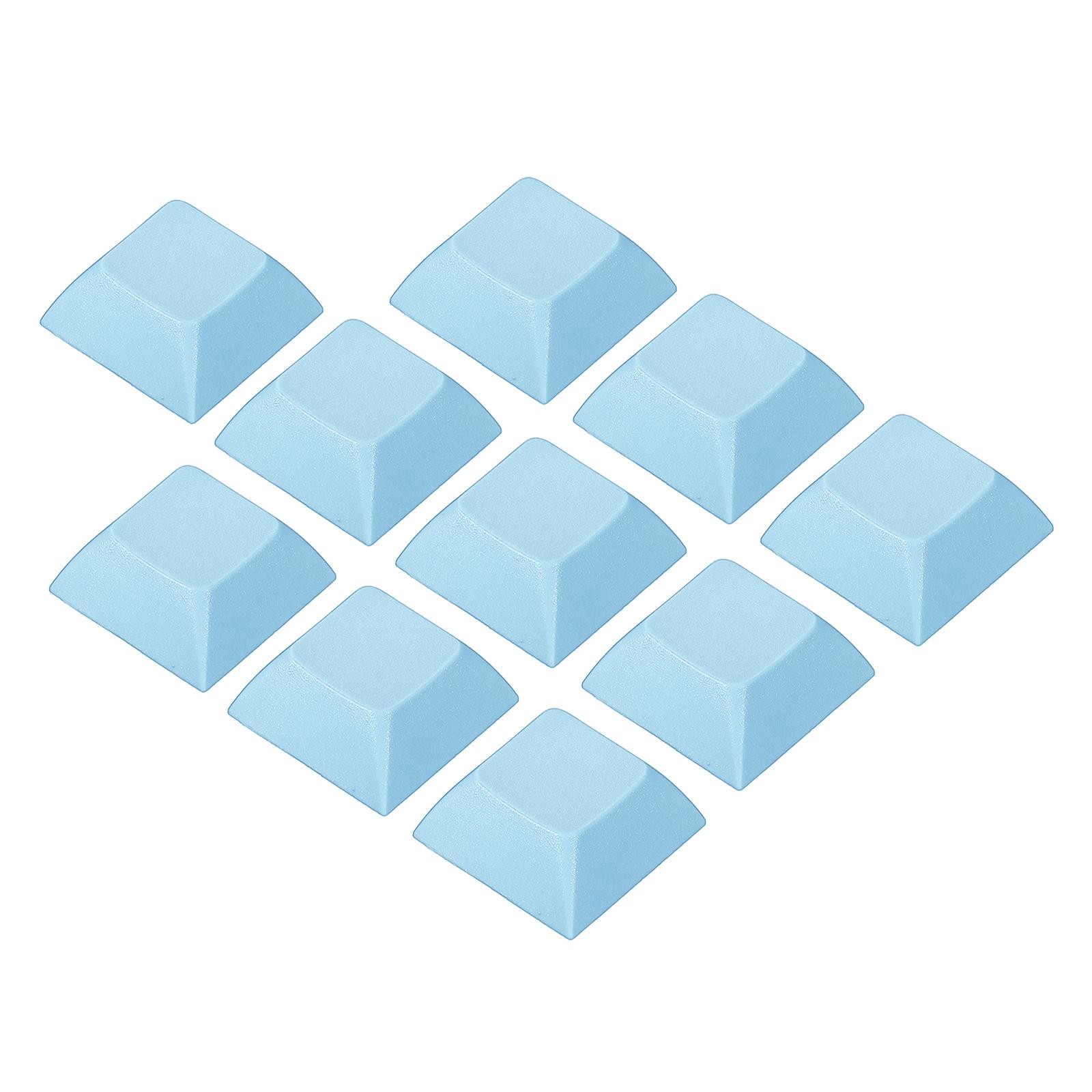 1U Blank Keycaps 10 Pack MX Keyboard Replacement Universal PBT Mechanical, Cyan
