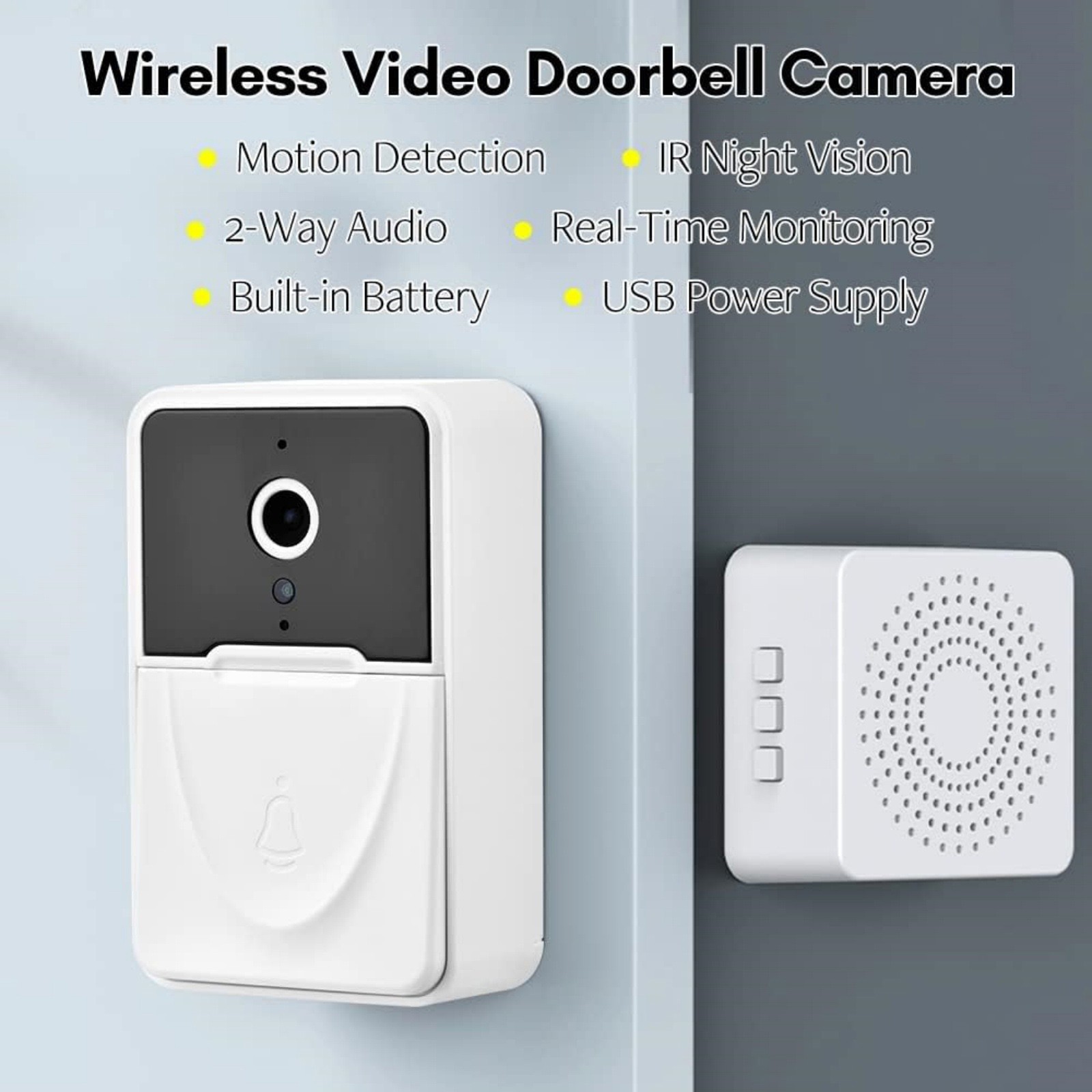 WiFi Doorbell Wireless Security Video Camera Intercom Easy Installation Set