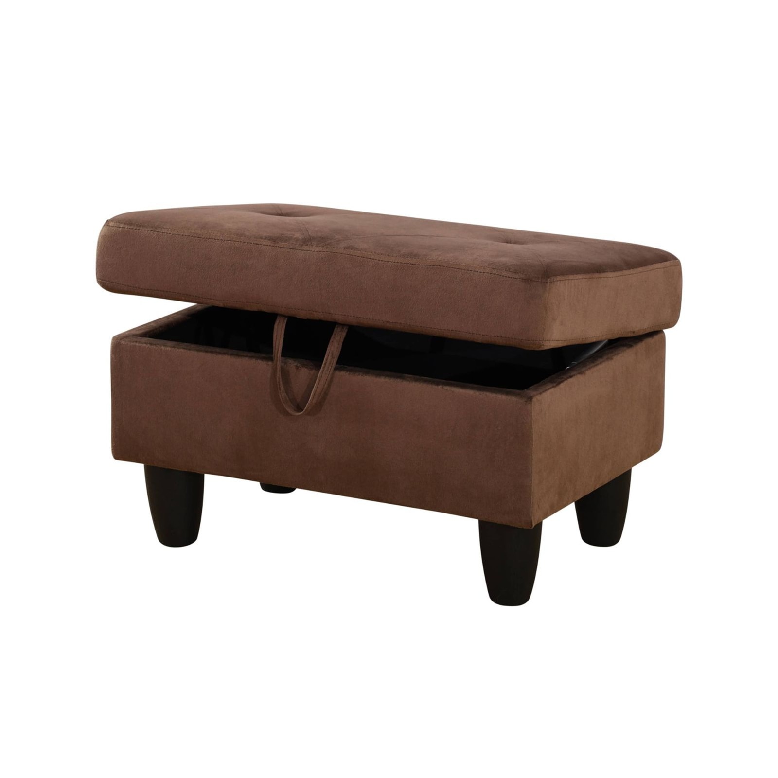29" Storage Ottoman Bench W/ Lift Top Home Office Flannel Brown