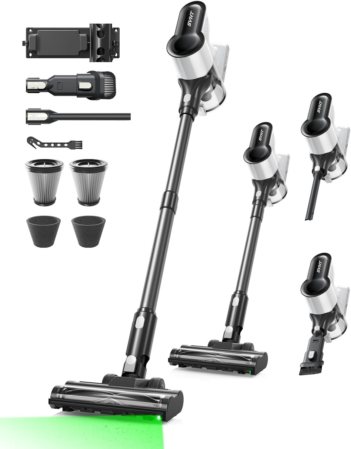 Cordless Vacuum Cleaner, 500W 45KPA 50Mins Stick Vacuum Cleaners for Home with L