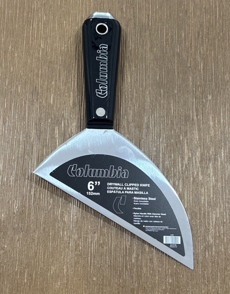 Columbia Taping Tools - 6” Clipped Joint Knife - Stainless Steel