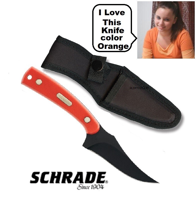 Schrade Old Timer Sharpfinger Hunting knife skinner Orange Free Shipping USA