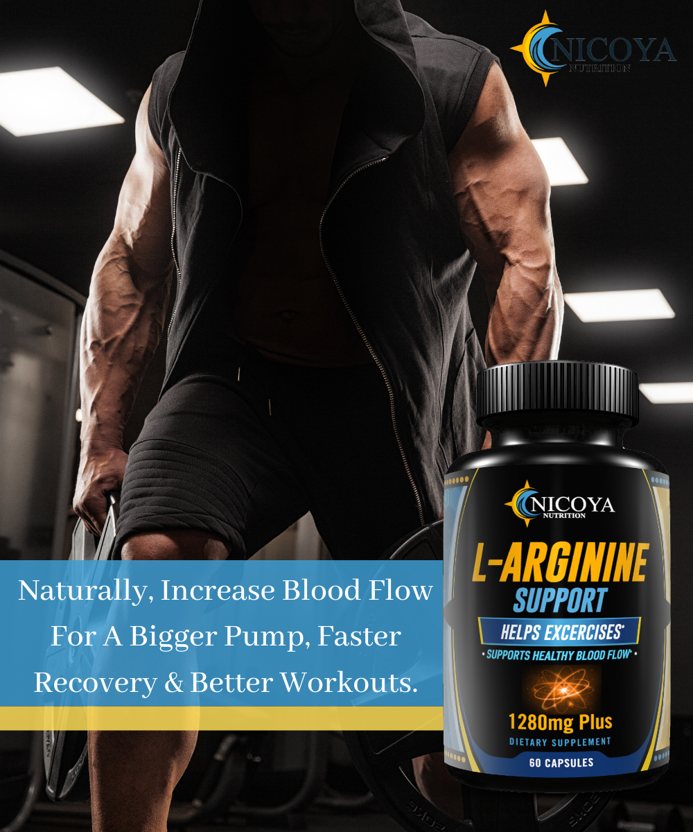 L-Arginine, Pre Workout Booster Muscle Building & Energy Supplement -2 PACK